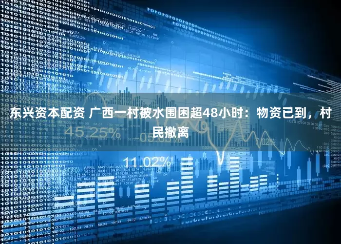 东兴资本配资 广西一村被水围困超48小时：物资已到，村民撤离
